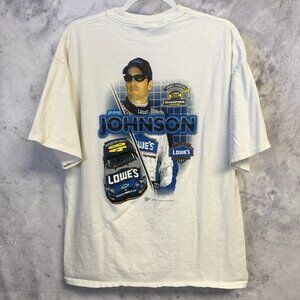 Jimmie Johnson Nascar Racing T Shirt Mens XL White Winners Circle Y2K